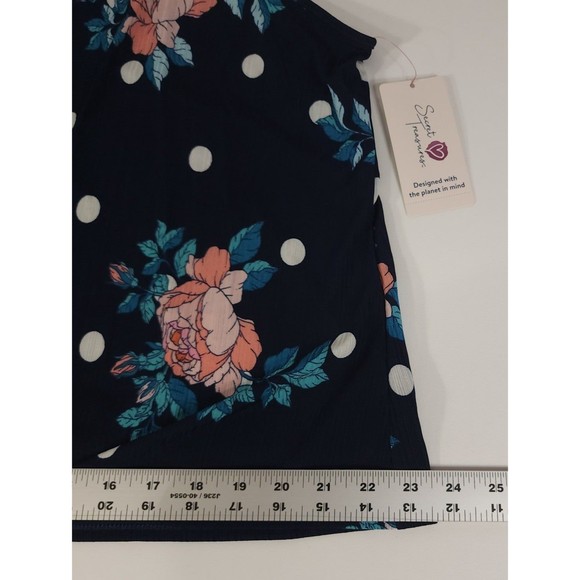 Blue Peach Floral Cami Set 2xl Secert Treasure Two Piece Tet 20W-22W tank shorts - Picture 6 of 12